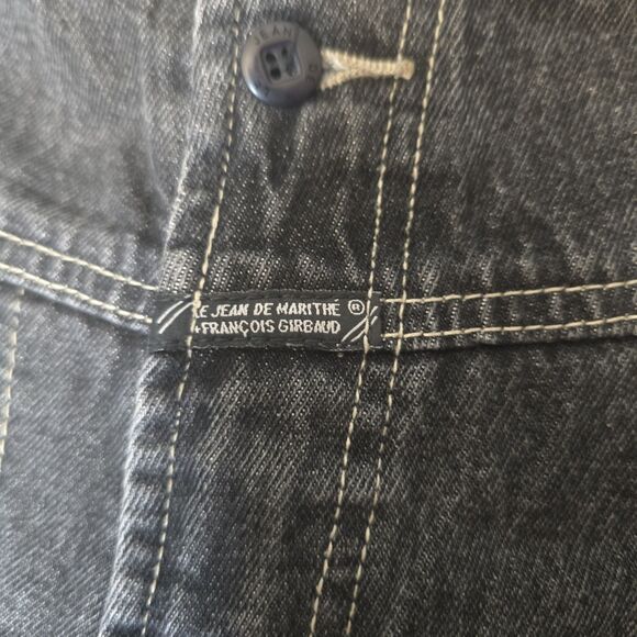 VTG Y2K Marithe Francois Girbaud Mens Black Jeans Short Size 40 Baggy - Picture 3 of 8